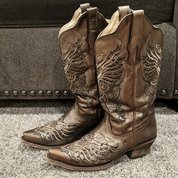 Corral Shoes - Bronze CORRAL fancy cowgirl western boots sz 8.5